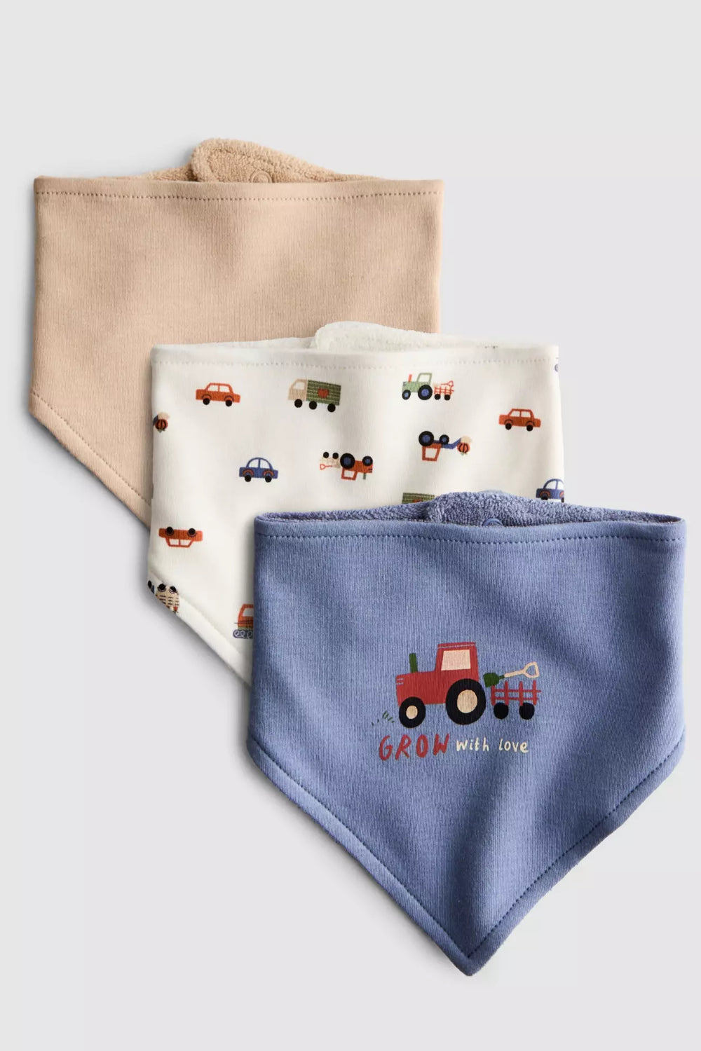 3pk Bandana Bibs - Blue Vehicles