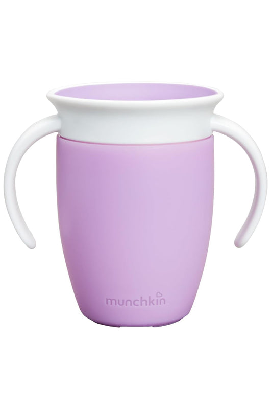 Munchkin 360° Trainer cup, Spill proof and leak proof cup with handle - 6m+ - Purple