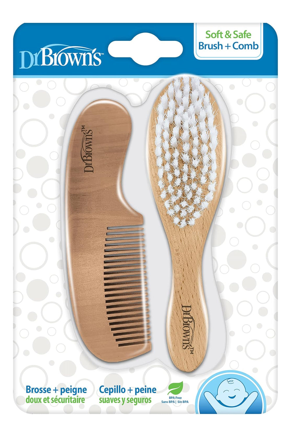 Dr. Brown's Soft and Safe Baby Brush + Comb