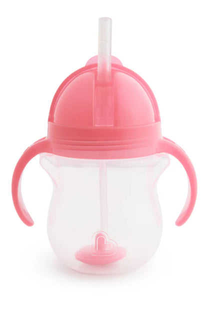 Munchkin Any Angle Click Lock Weighted Straw Trainer Cup - 6m+, Pink
