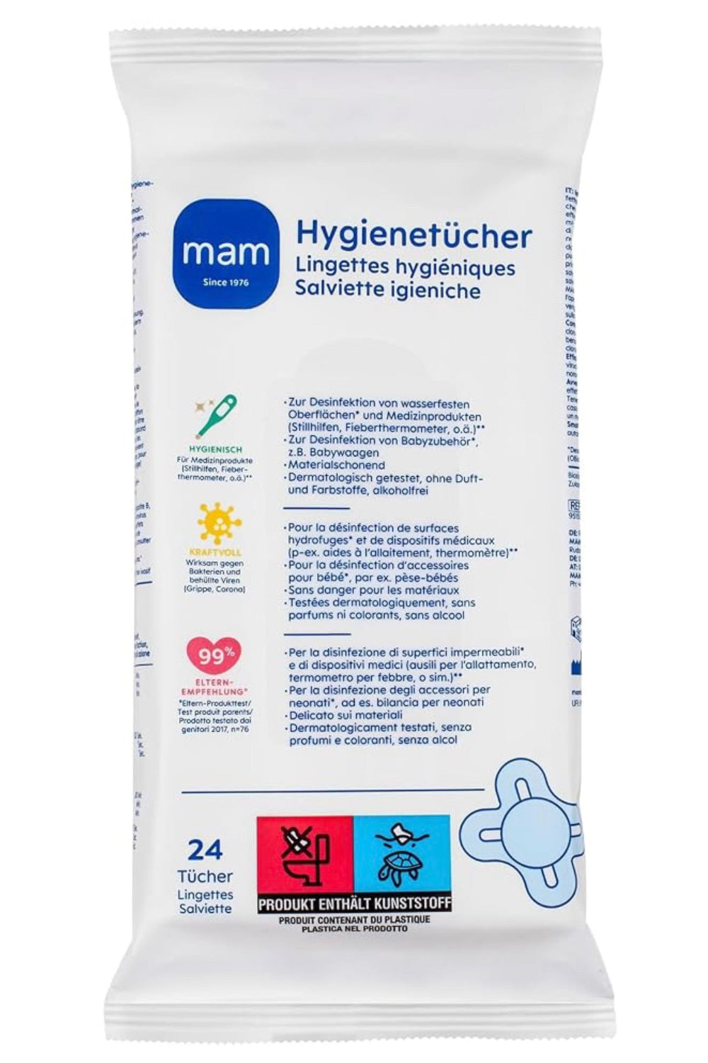 MAM Disinfectant/Hygienic Wipes - 24 wipes