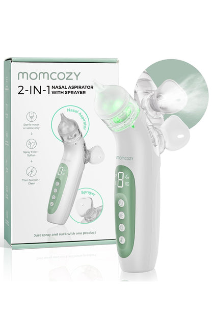 Momcozy BreezyClear 2-in-1 Spray & Suction Electric Nasal Aspirator