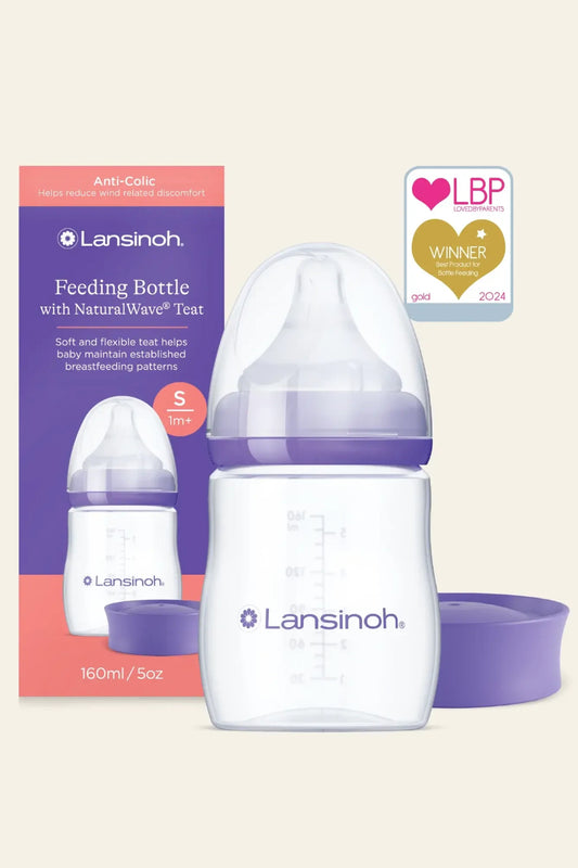 Lansinoh Baby Bottle with NaturalWave Teat Size S (1m+) , 160 ml