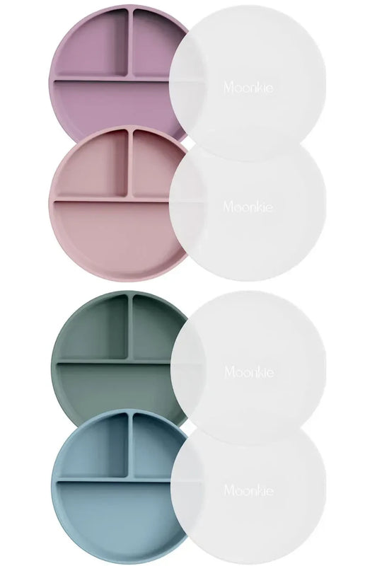 Non-Slip divided Silicone Plate with Lid