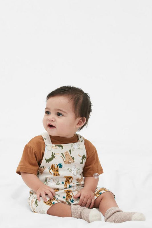 Baby Boy Dungarees set - Wild Animals - 0/3 months