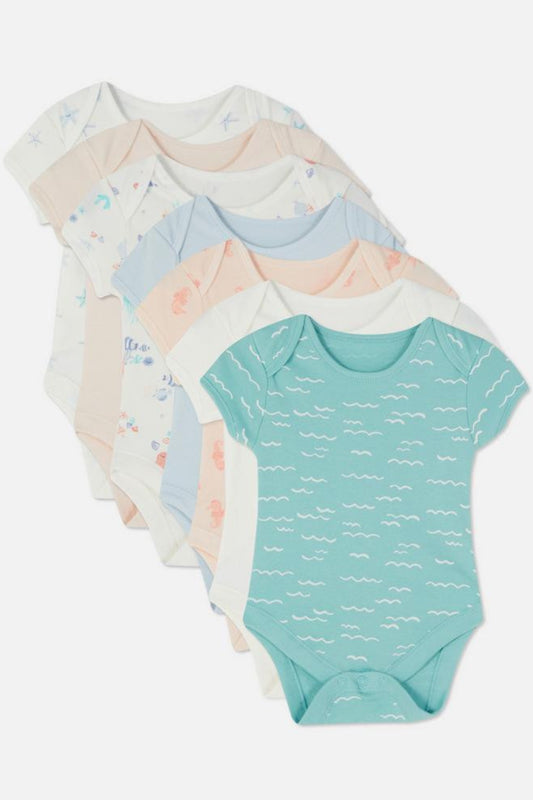 Pack of 7 bodysuits - Sea life - 9/12 months