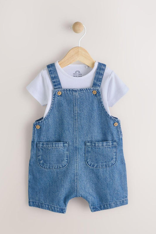 Denim Dungaree and Bodysuit Set