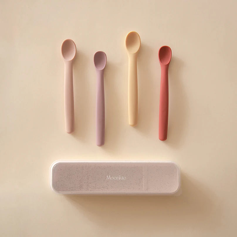 Silicone Baby Spoons, Set of 4, Soft Tip - Summer Popsicles