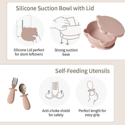 Baby Suction Bowl Set - Pink